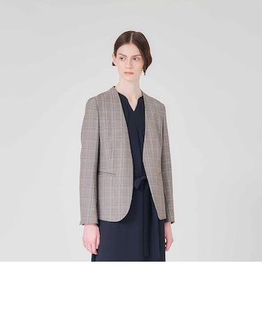 【ウォッシャブル】裏起毛チェック　ジャケット