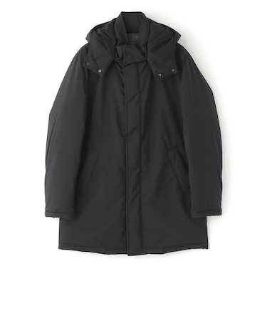 【はっ水/透湿性/防風】【BLACK OF BLACKs】スタンドカラーダウンコート