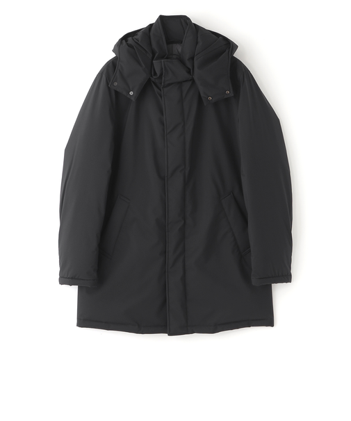 【はっ水/透湿性/防風】【BLACK OF BLACKs】スタンドカラーダウンコート