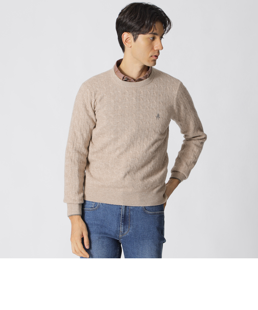 【WEB・一部店舗限定】ミニケーブル柄クルーネックセーター