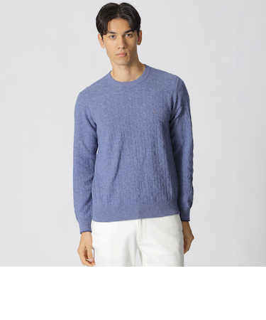 【WEB・一部店舗限定】ミニケーブル柄クルーネックセーター