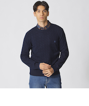 【WEB・一部店舗限定】ミニケーブル柄クルーネックセーター