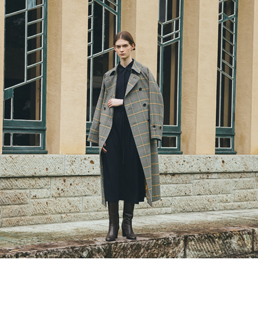 カラードチェック　コート