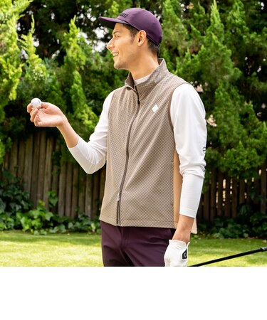 【GOLF】パケ柄プリントボディシェルベスト