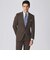 【数量限定】「COLLECTION LINE」ブラウンコットンウールツイルスーツ/セットアップ