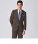 【数量限定】「COLLECTION LINE」ブラウンコットンウールツイルスーツ/セットアップ