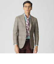 カラミ織りグレナカートチェックジャケット