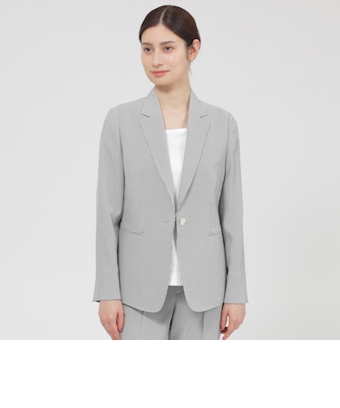 【Nikkei magazine掲載】【ウォッシャブル/防しわ性/UV対策】フロータブルツイル　ジャケット