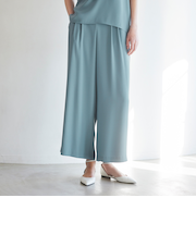 【ウォッシャブル】バックサテンジョーゼット　パンツ