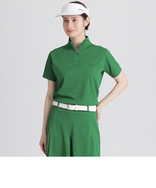 【GOLF】メッシュハーフジップ半袖Ｔシャツ