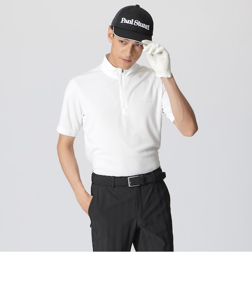 GOLF Men's/吸水速乾/UVカット】メッシュハーフジップ半袖Tシャツ