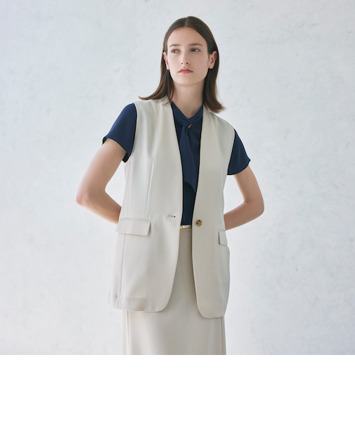 【ウォッシャブル/接触冷感/UV対策/吸水速乾】2wayストレッチカラミ ジレ