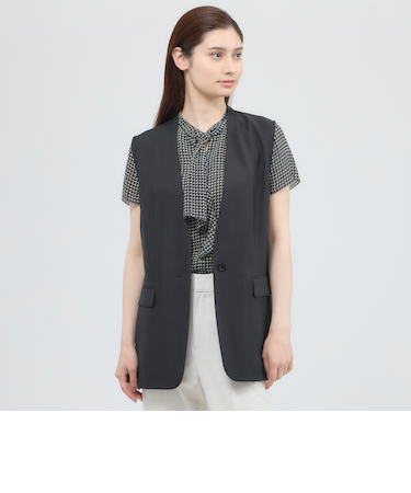 【ウォッシャブル/接触冷感/UV対策/吸水速乾】2wayストレッチカラミ ジレ