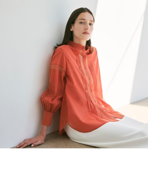 【ウォッシャブル】コットンボイル ブラウス