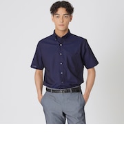 【高通気/クールビズ】シャンブレーメッシュ半袖シャツ