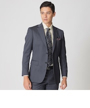 【Nikkei magazine掲載】【EASTGATE MODEL】スチュアーツブルー ストライプ柄スーツ