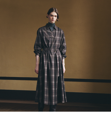 【ウォッシャブル】ブロックチェック　ワンピース