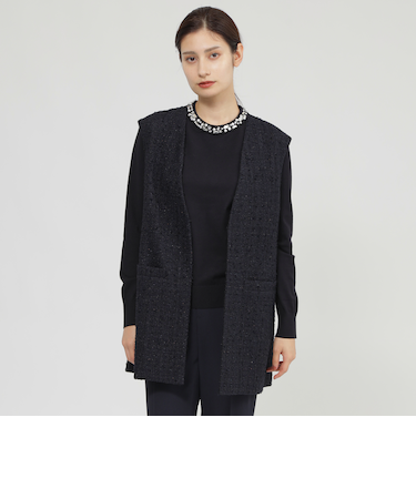 ラメツイード　ジレ