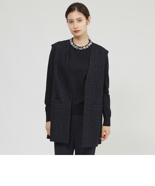 ラメツイード　ジレ