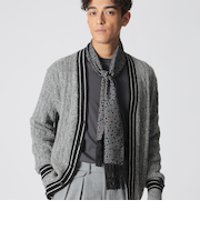 【COLLECTION LINE】プリントスカーフ/ヘリンボーン柄