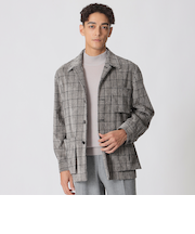 【数量限定】「COLLECTION LINE」グレナカートチェック柄　コットンベロア　チョアジャケット