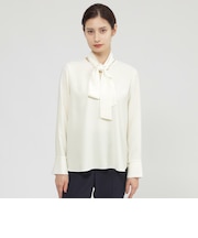 【Nikkei magazine掲載】【ウォッシャブル】ヴィーナスバックサテン　ブラウス