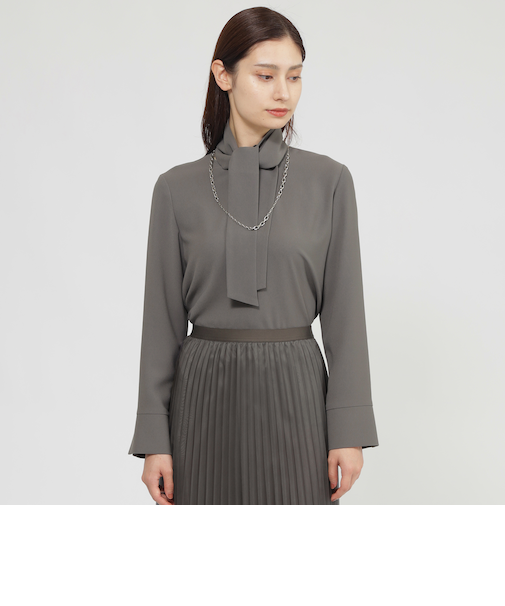 【Nikkei magazine掲載】【ウォッシャブル】ヴィーナスバックサテン　ブラウス