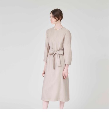 【ウォッシャブル】シアーオーガンジージャガード　ワンピース