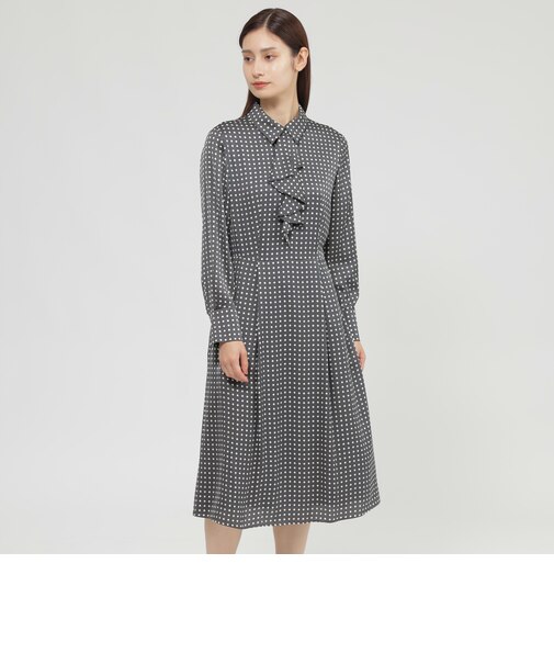 【Nikkei magazine掲載】【ウォッシャブル】ラインドット　ワンピース