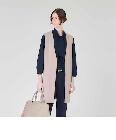 【ウォッシャブル】トリアセジョーゼット　ジレ