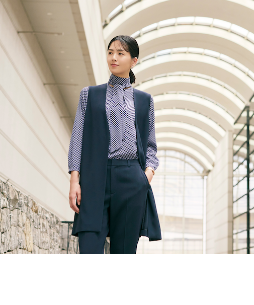 【ウォッシャブル】トリアセジョーゼット　ジレ