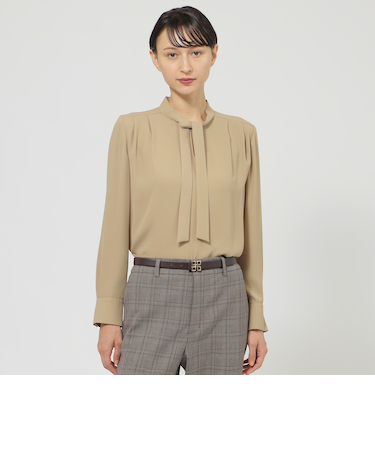 【ウォッシャブル】バックサテンアムンゼン　ブラウス