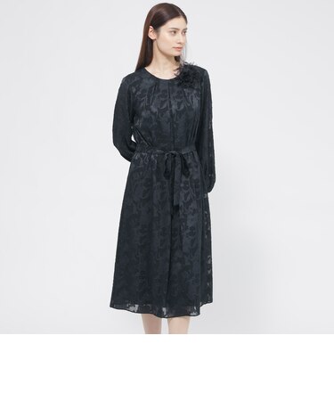 【ウォッシャブル】シフォンカットジャカード　ワンピース