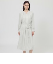 【ウォッシャブル】格子モノグラムプリント　ワンピース