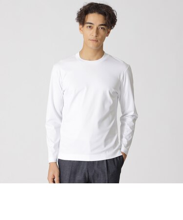 【ジャケット合わせに最適】長袖ドレスクルーネックTシャツ