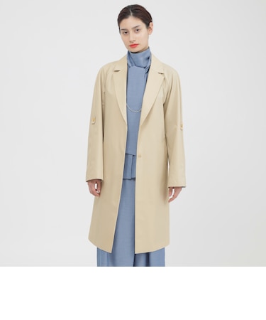 【ウォッシャブル/はっ水/防しわ性】ダブルシレーソロタフタ コート