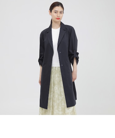 【ウォッシャブル/はっ水/防しわ性】ダブルシレーソロタフタ コート