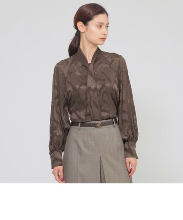 【eclat掲載】【ウォッシャブル】シフォンカットジャカード　ブラウス