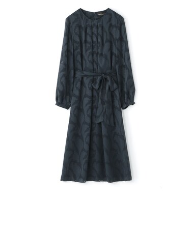 【ウォッシャブル】シフォンカットジャカード　ワンピース