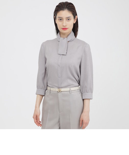 【WEB・一部店舗限定/ウォッシャブル】スクエアドットプリント ブラウス