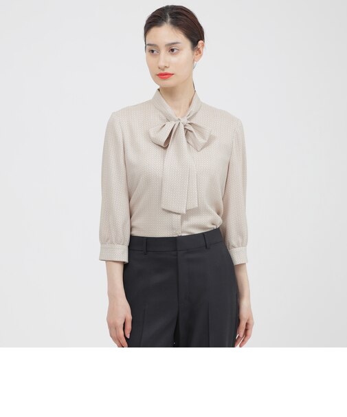 【WEB・一部店舗限定/ウォッシャブル】スクエアドットプリント ブラウス