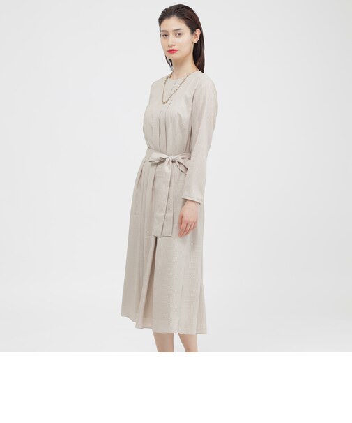 【WEB・一部店舗限定/ウォッシャブル】スクエアドットプリント　ワンピース