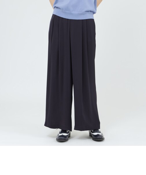 【WEB・一部店舗限定】【ウォッシャブル/防しわ性】バックサテンジョーゼット　パンツ