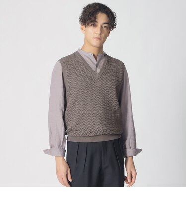 【COLLECTION LINE】アイレットヘリンボーン/Vネックベスト