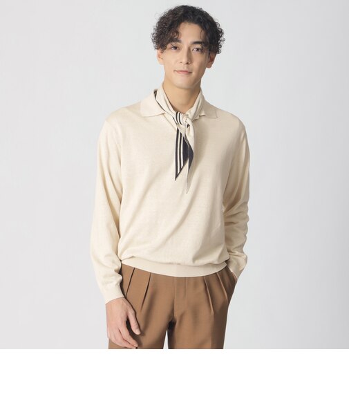 【COLLECTION LINE】シルクコットン/スキッパーニットポロシャツ