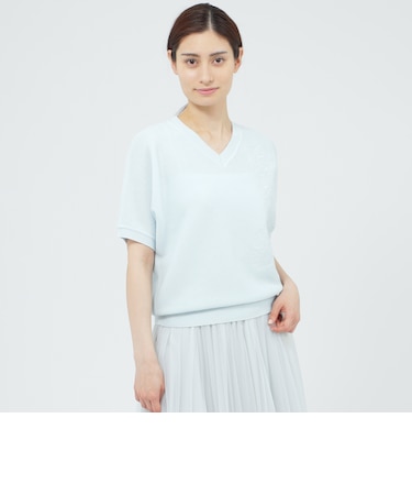 【WEB・一部店舗限定/ウォッシャブル】フラワーエンブロイダリー　プルオーバー