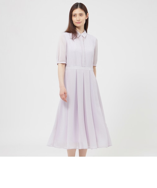 【松島花さん着用】【ウォッシャブル】ダイヤドット　ワンピース