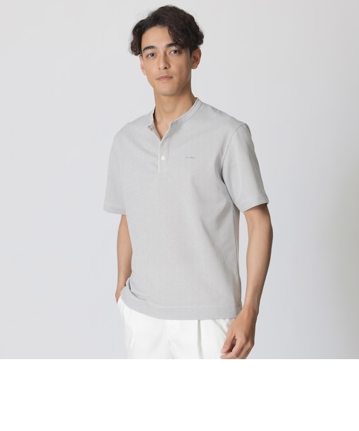 【WEB・一部店舗限定】麻混コードレーンジャージーヘンリーネックTシャツ