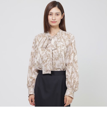 【eclat掲載】【ウォッシャブル】シフォンカットペイズリー ブラウス