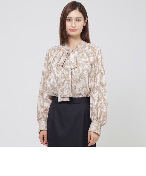 【eclat掲載】【ウォッシャブル】シフォンカットペイズリー ブラウス